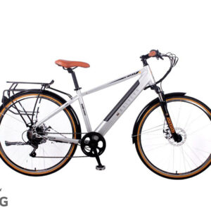 Dallingridge Malvern Hybrid Trekking Electric Bike Wheel 27.5", 6 Speed - Satin Silver/Camel - Thumbnail Image 1