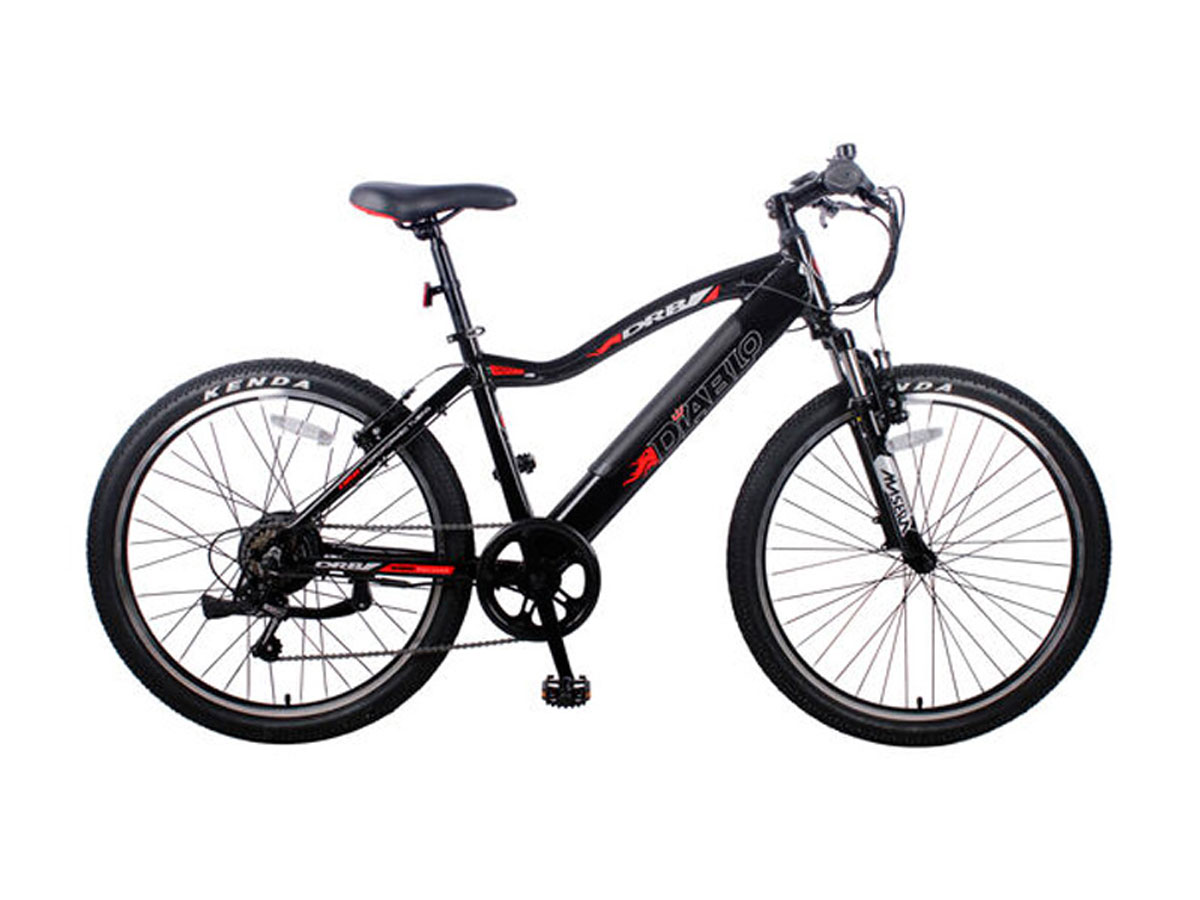 Dallingridge Diablo Integrated Hardtail Electric Mountain Bike, 26" Wheel - Gloss Black/Red - Image 1