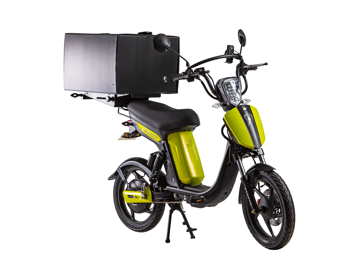 Eskuta SX-250D Cargo Delivery Electric Moped Scooter - Matt Acid Yellow - Image 1